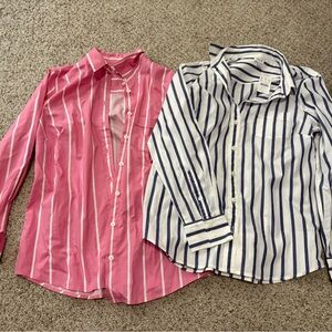 J crew: Striped Pink and Blue Button-Up Shirts never worn